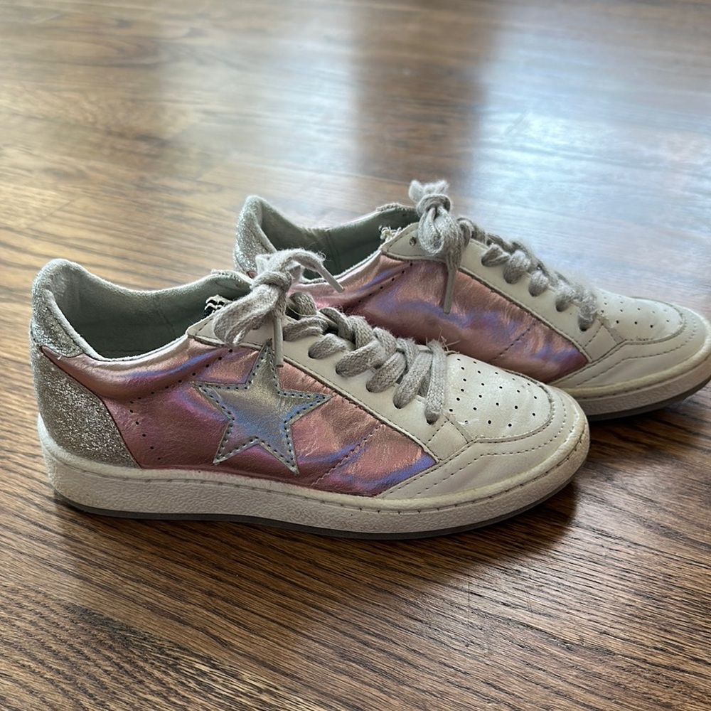ShuShop Pink and Silver Sneakers with Shimery Finish